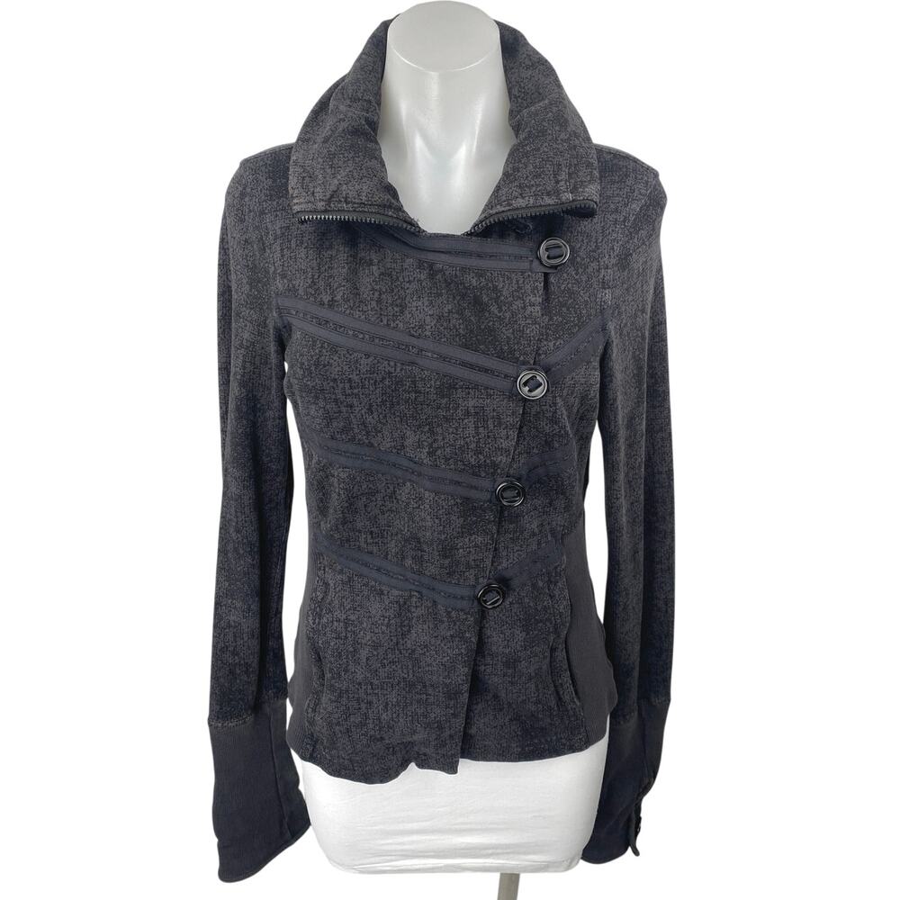 Lululemon Admiral Women's Black Army Military Long Sleeve Button Jacket Size 6
